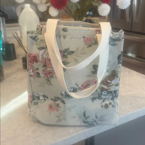 Floral canvas, lunch bag or small tote - Picture 3 of 4